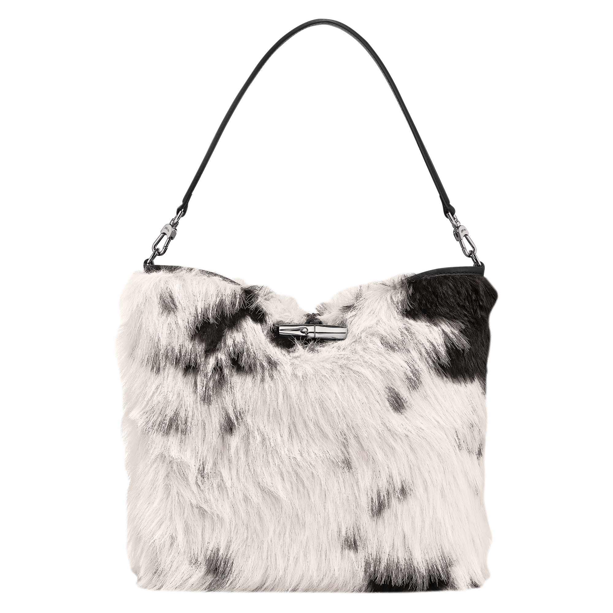 Le Roseau M Hobo bag / Black/White - Canvas