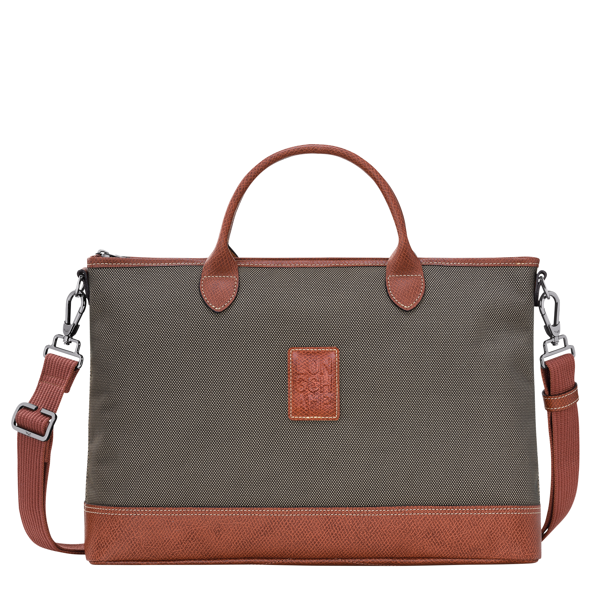 Boxford S Briefcase / Brown - Recycled canvas