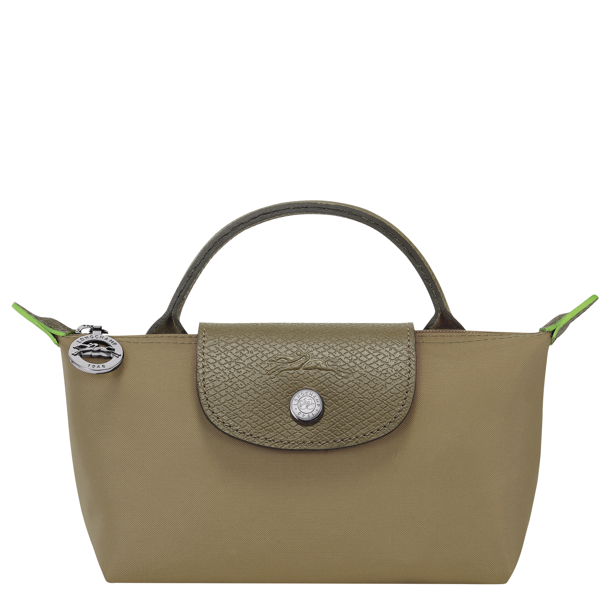 Le Pliage Green Pouch with handle / Artichoke - Recycled canvas