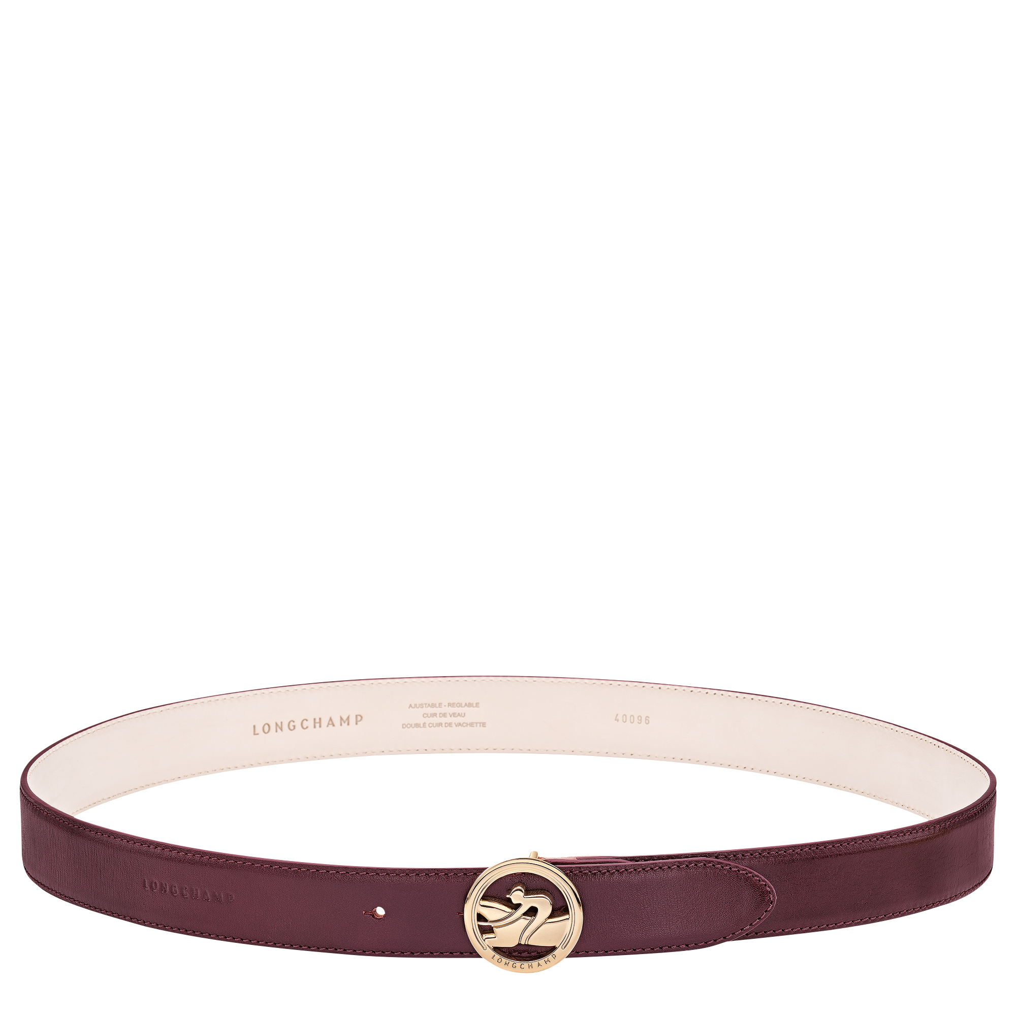 La Médaille Longchamp Ladies' belt / Burgundy - Leather