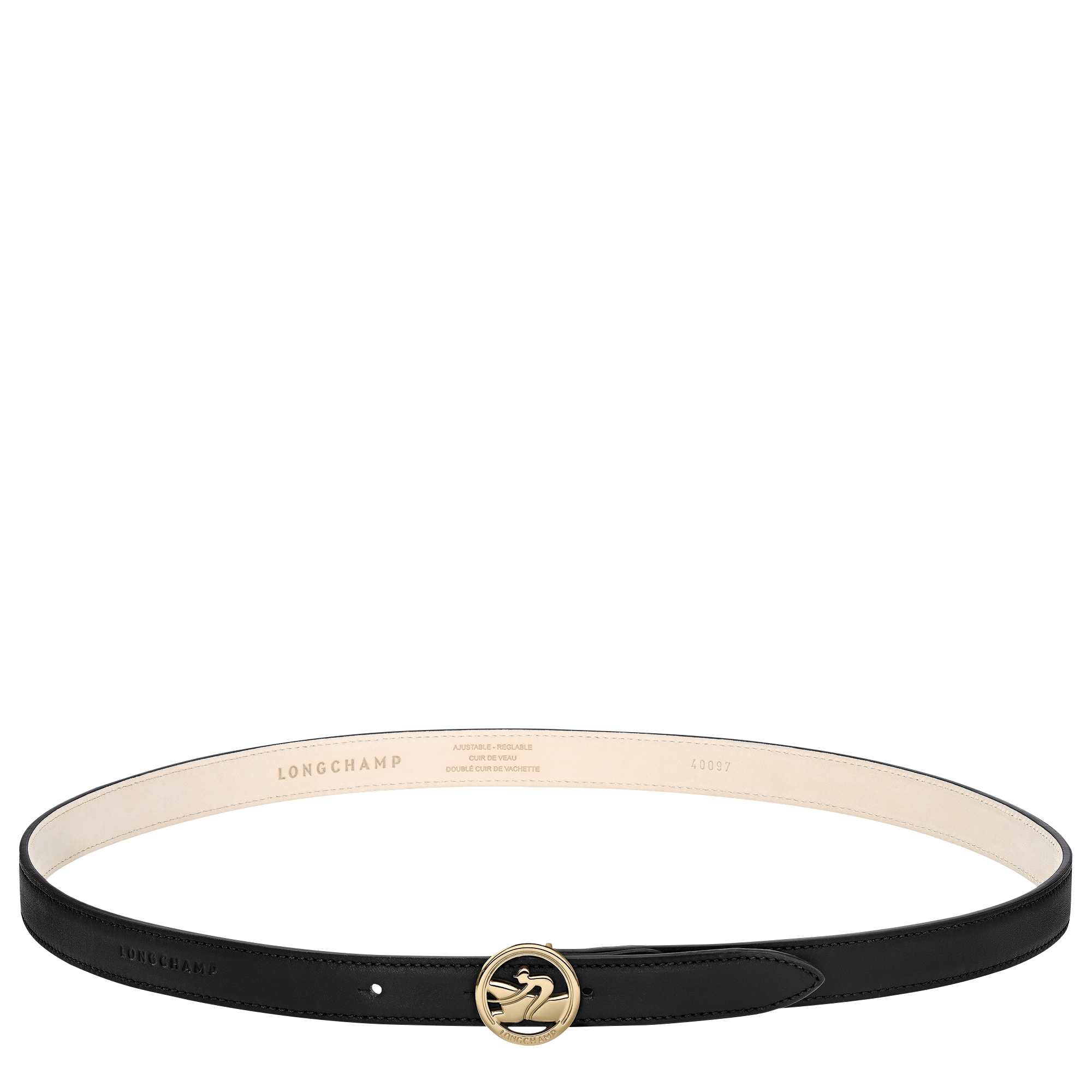 La Médaille Longchamp Ladies' belt / Black - Leather