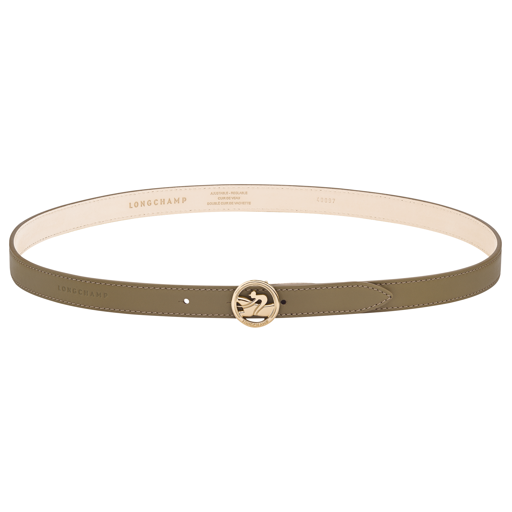 La Médaille Longchamp Ladies' belt / Olive - Leather