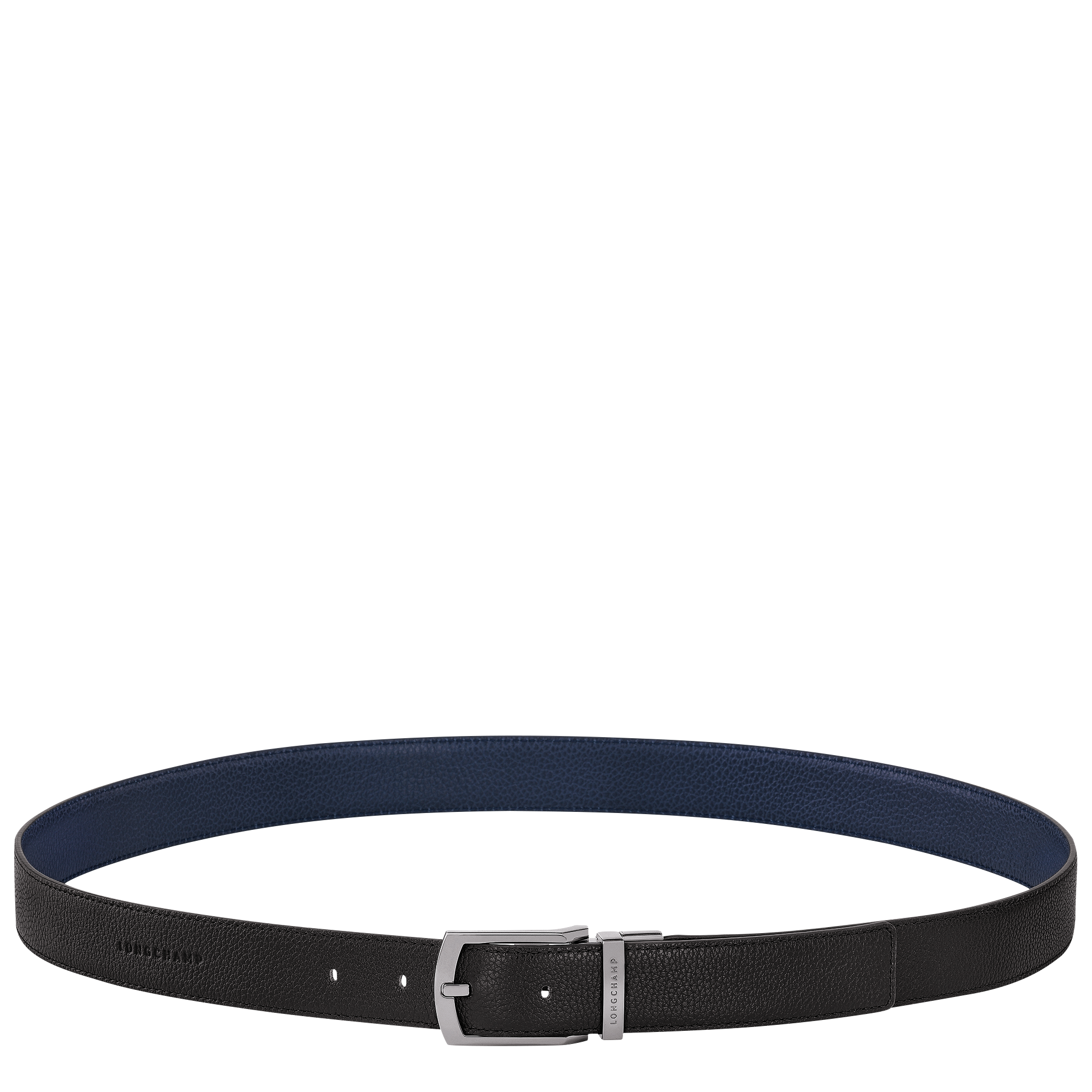 Le Foulonné Men's belt / Black/Navy - Leather