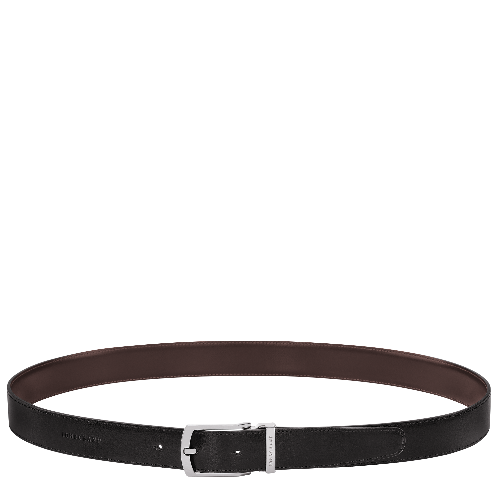 Delta Box Men's belt / Black/Mocha - Leather