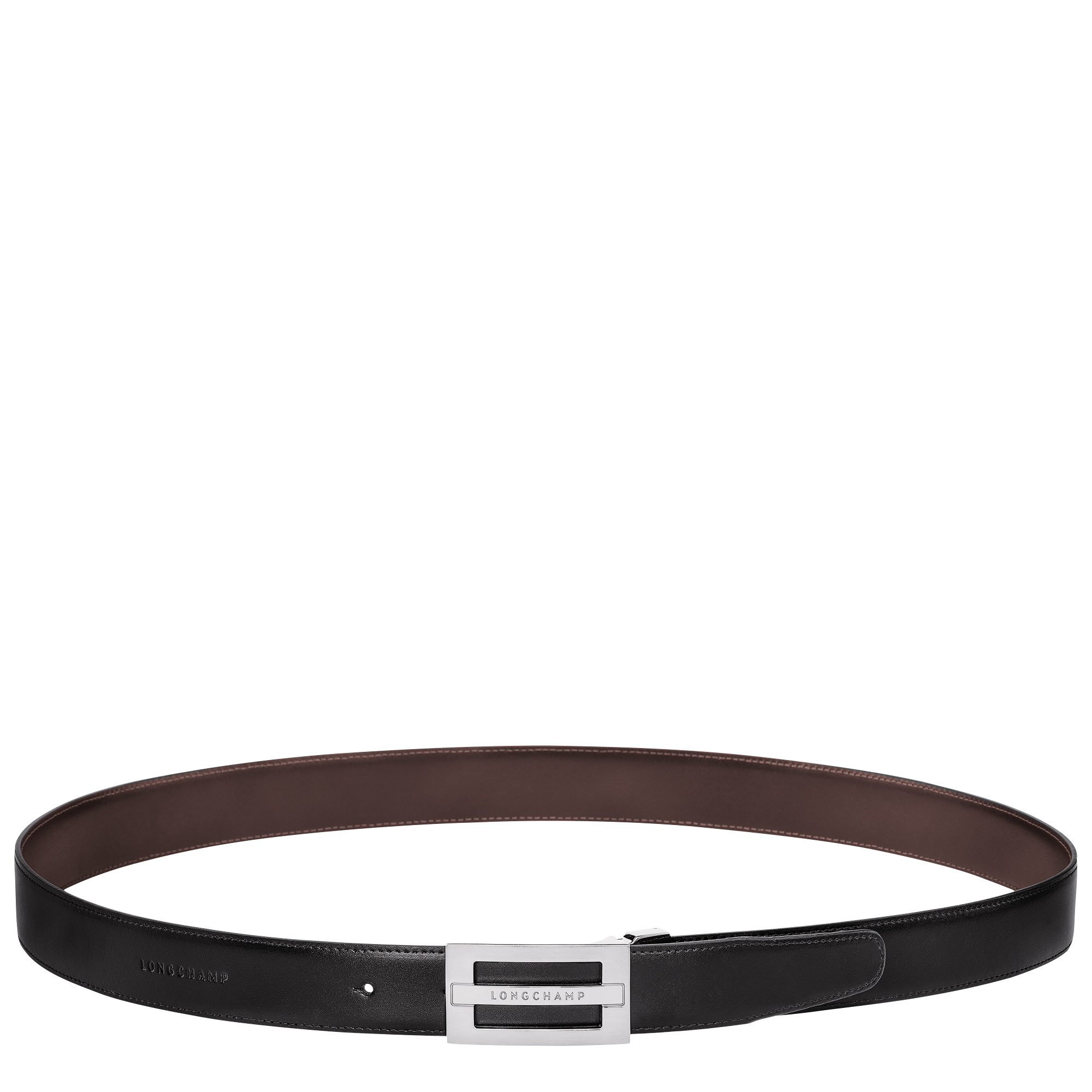 Delta Box Men's belt / Black/Mocha - Leather