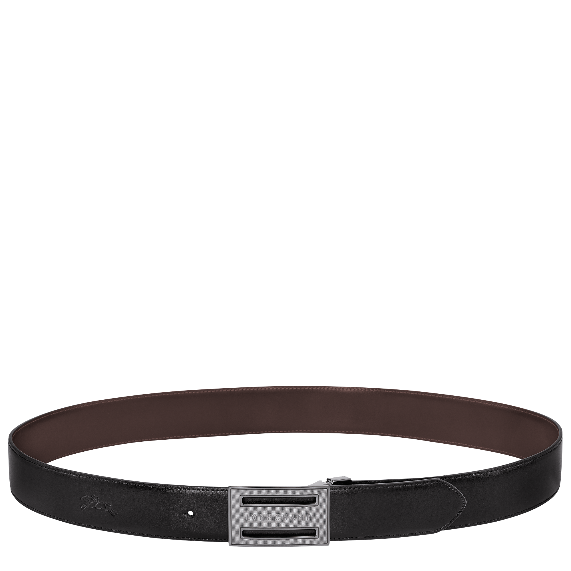 Delta Box Men's belt / Black/Mocha - Leather