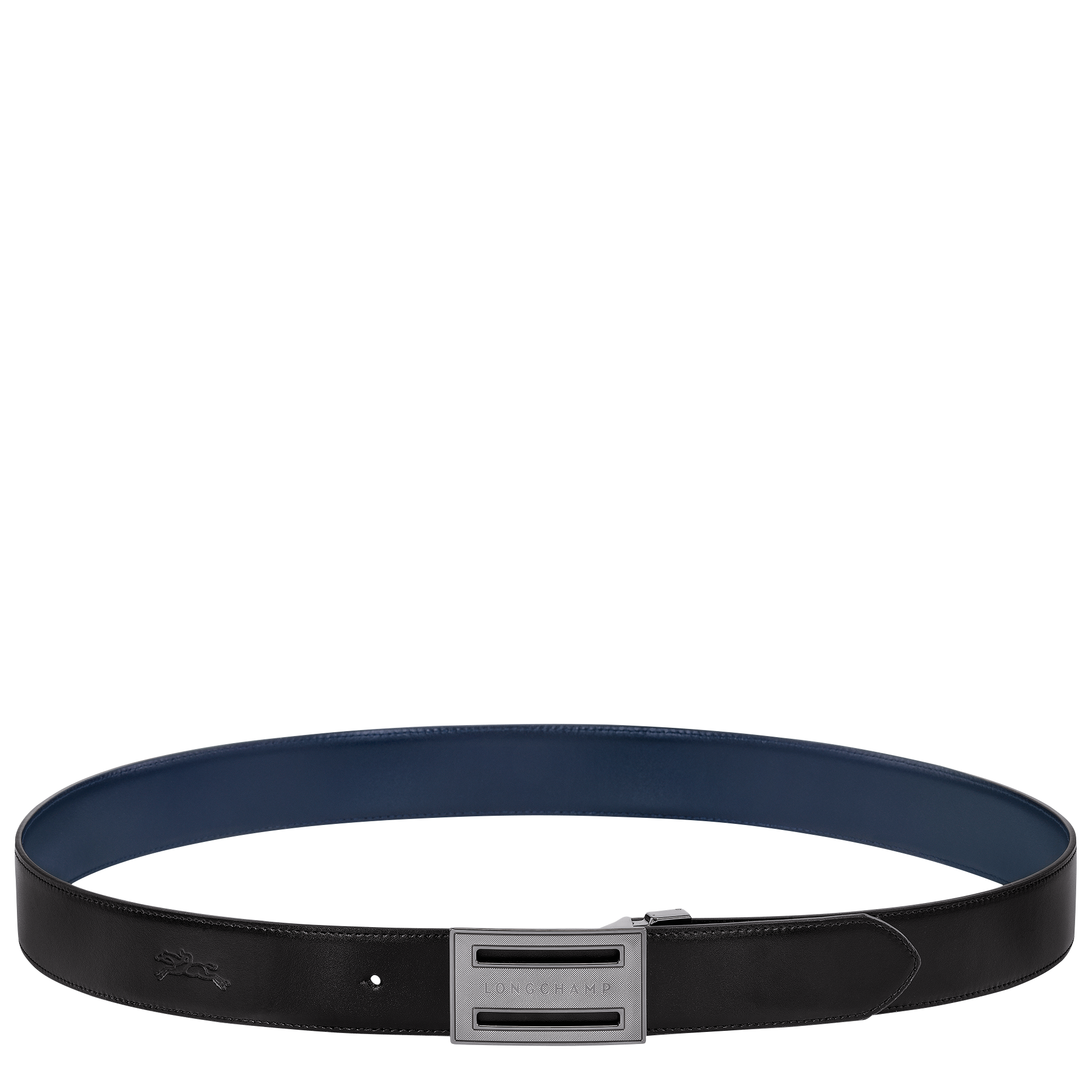 Delta Box Men's belt / Black/Navy - Leather
