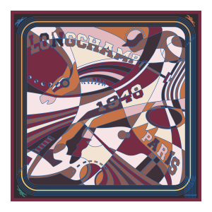 Longchamp League Silk scarf 90 / Burgundy - Silk