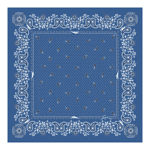 French Bandana Silk scarf 50 / Atlantic - Silk