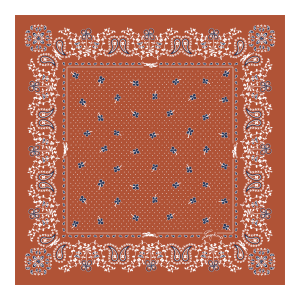 French Bandana Silk scarf 50 / Brick - Silk