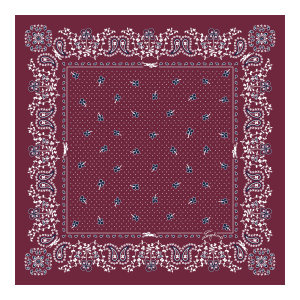 French Bandana Silk scarf 50 / Pomegranate - Silk