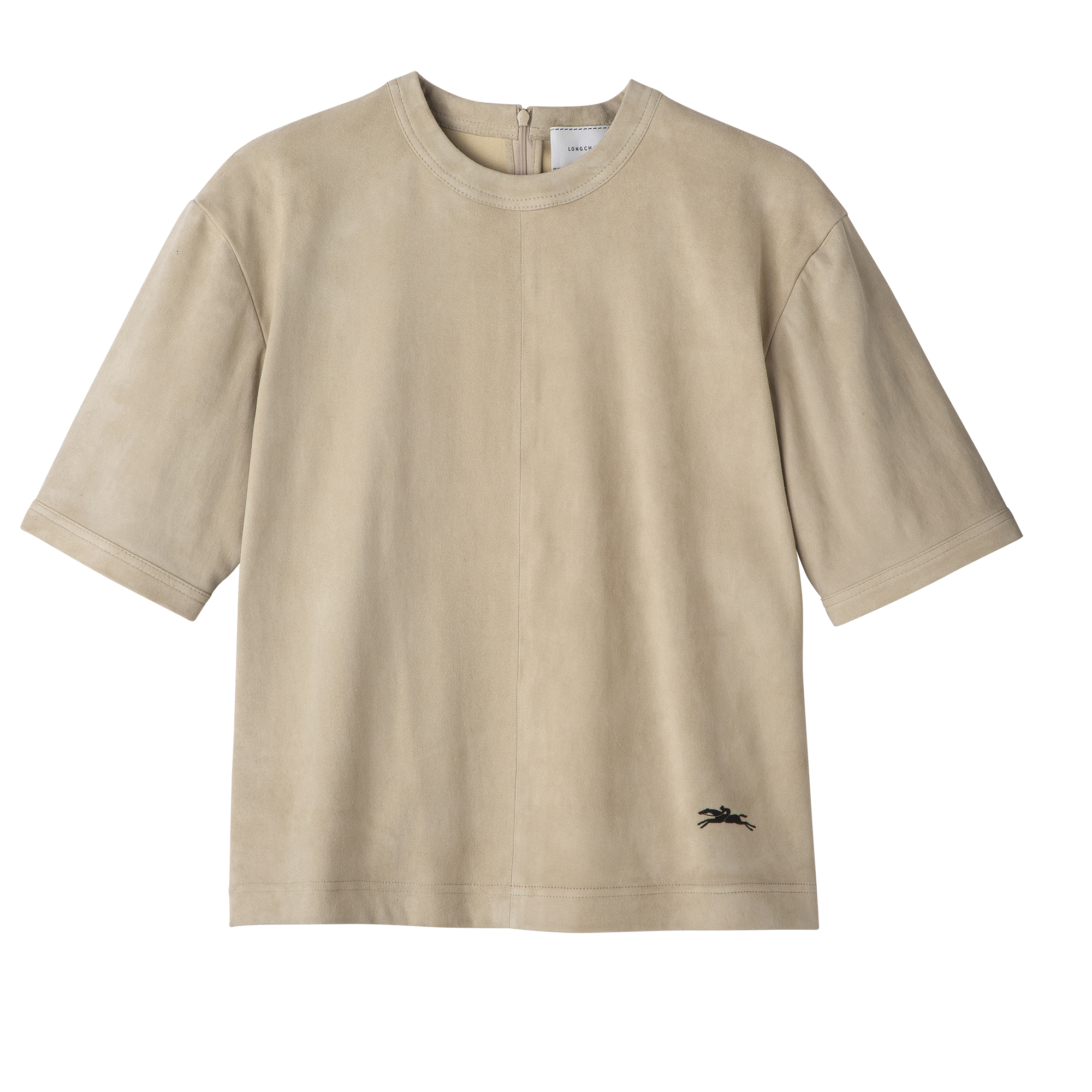 Short leather top / Linen - Leather