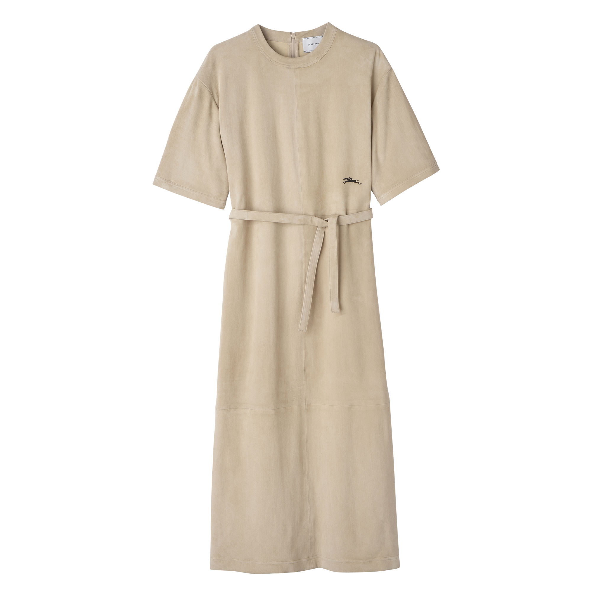 Leather long dress / Linen - Leather