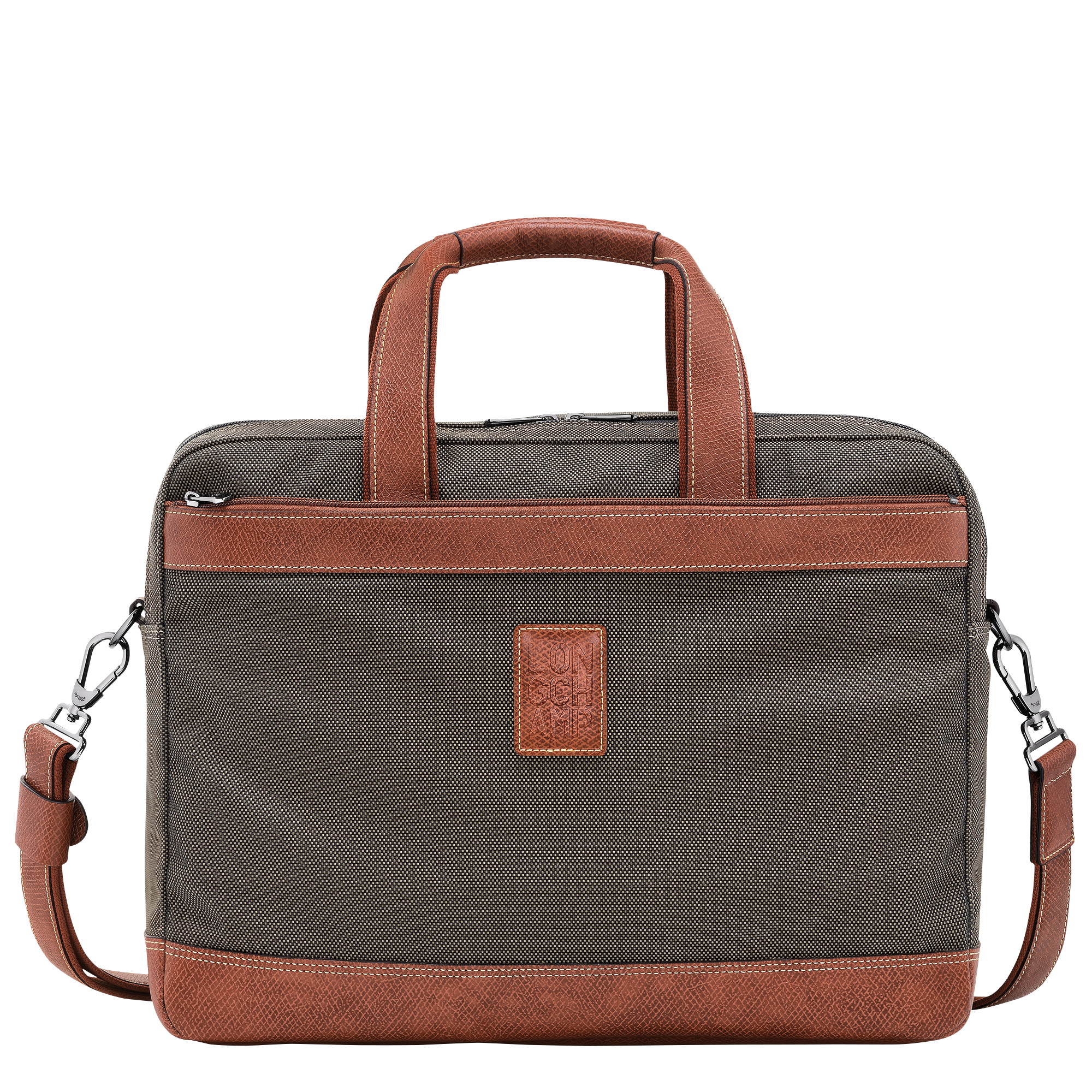 Boxford L Briefcase / Brown - Recycled canvas