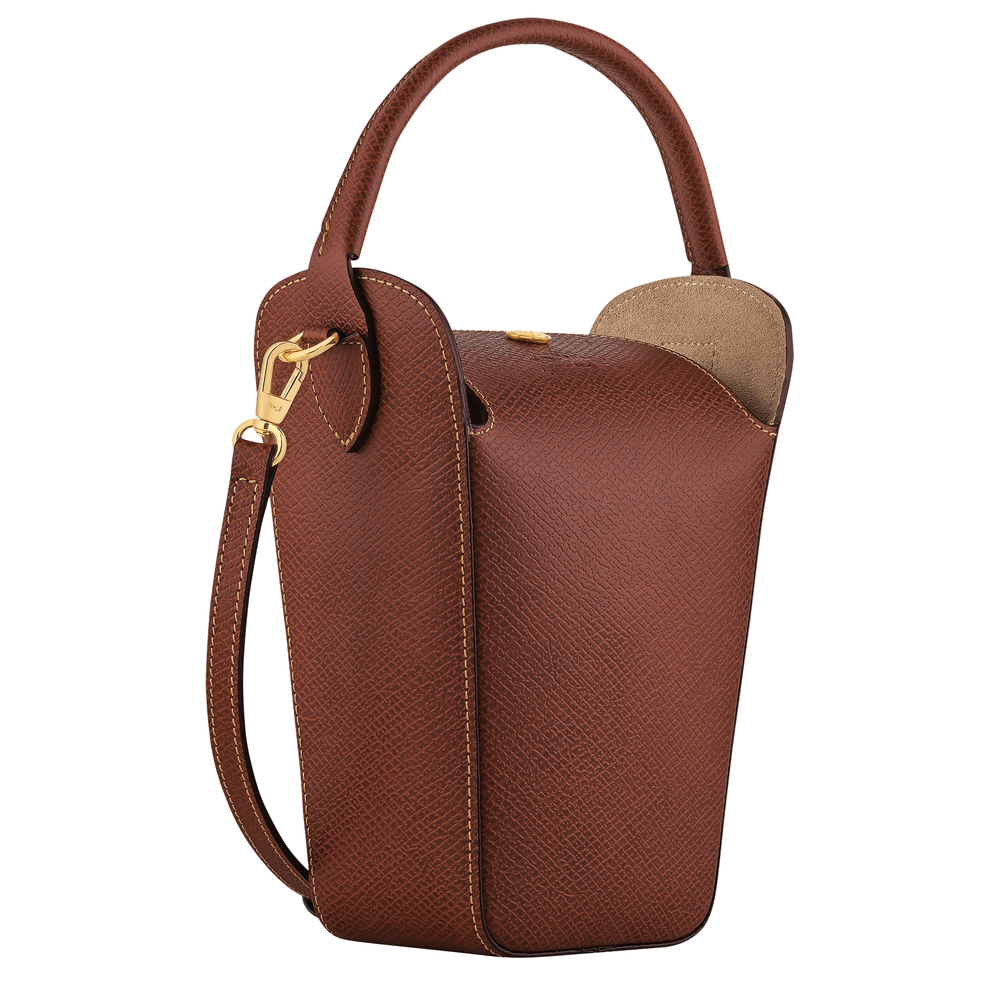 Épure Pop corn bag / Brown - Leather - Image 3