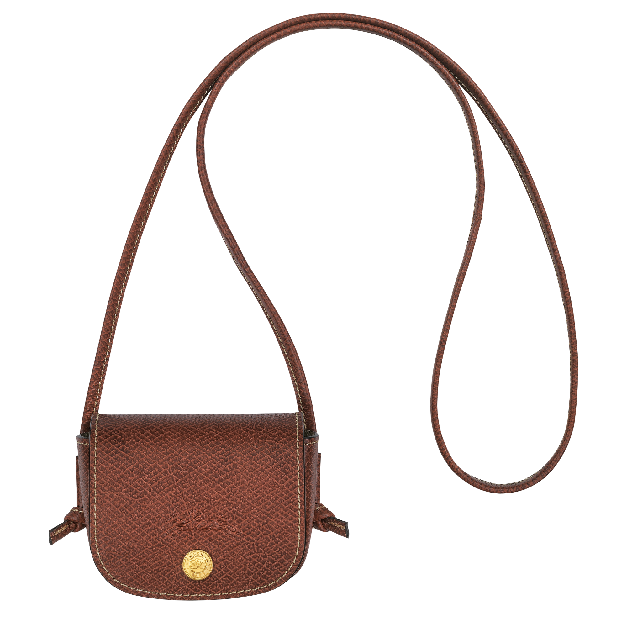 Épure Coin purse with leather lace / Brown - Leather