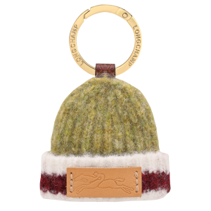 Le Pliage Collection Key ring / Pistachio/Burgundy - Canvas