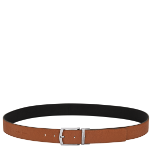 Le Foulonné Men's belt / Caramel/Black - Leather