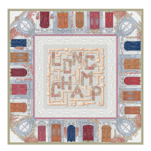 Jardin Parisien Silk scarf 90 / Pebble - Silk