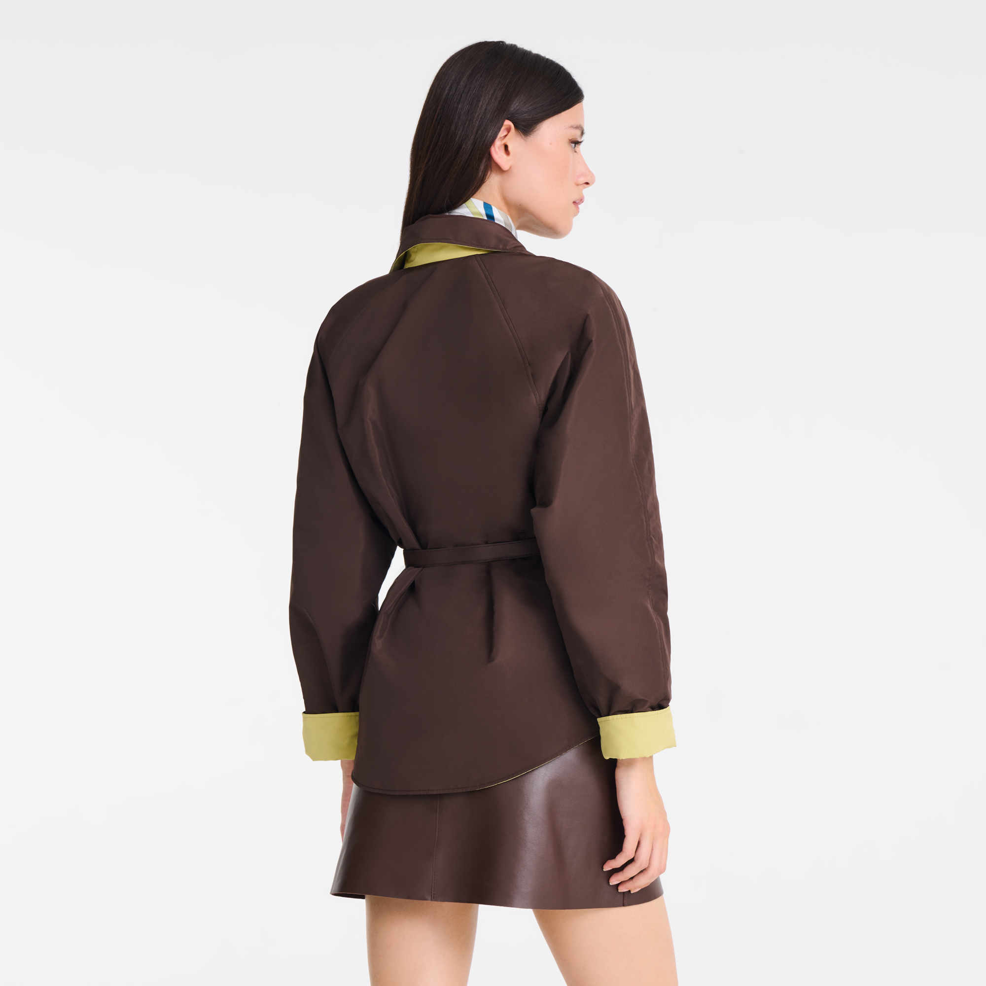 Padded blouson / Mocha/Pistachio - Technical taffeta - Image 3