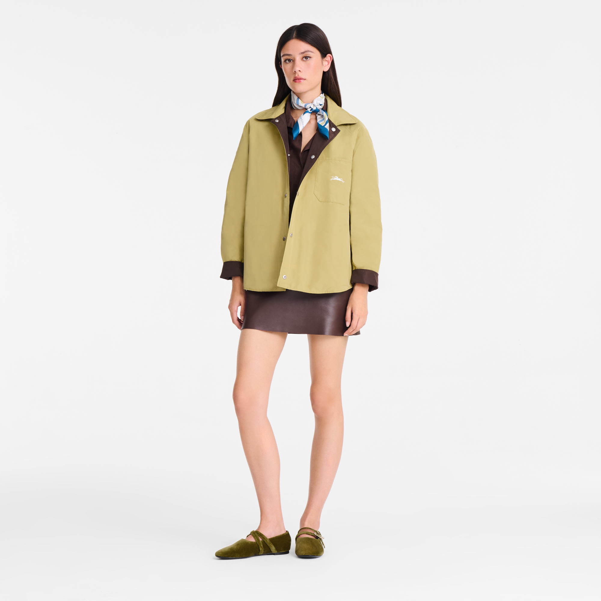 Padded blouson / Mocha/Pistachio - Technical taffeta - Image 6