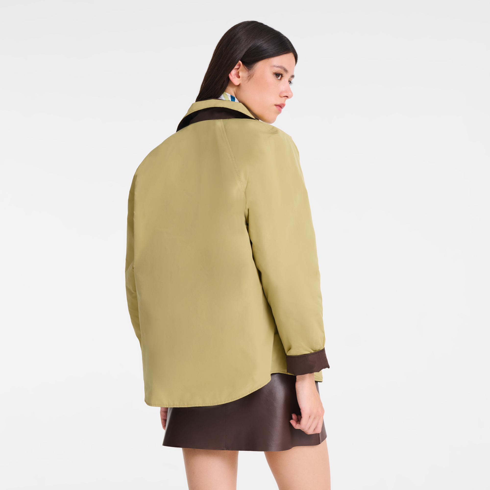 Padded blouson / Mocha/Pistachio - Technical taffeta - Image 7