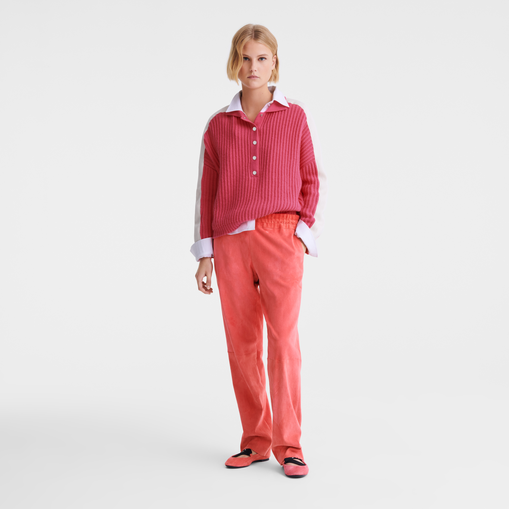 Polo collar jumper / Pink - Knit - Image 2