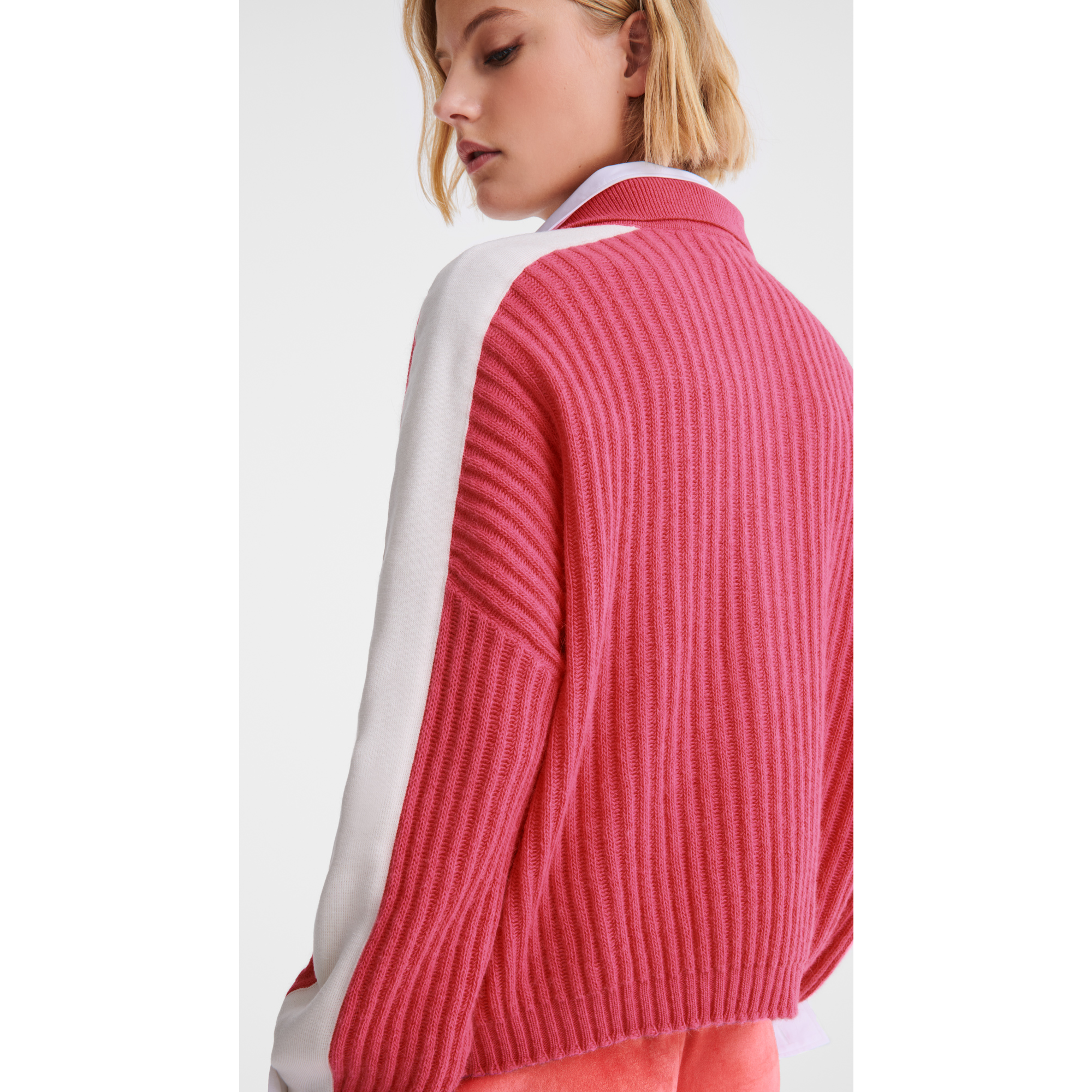Polo collar jumper / Pink - Knit - Image 4