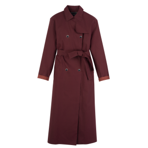 Trench coat / Burgundy - Water-repellent technical canvas