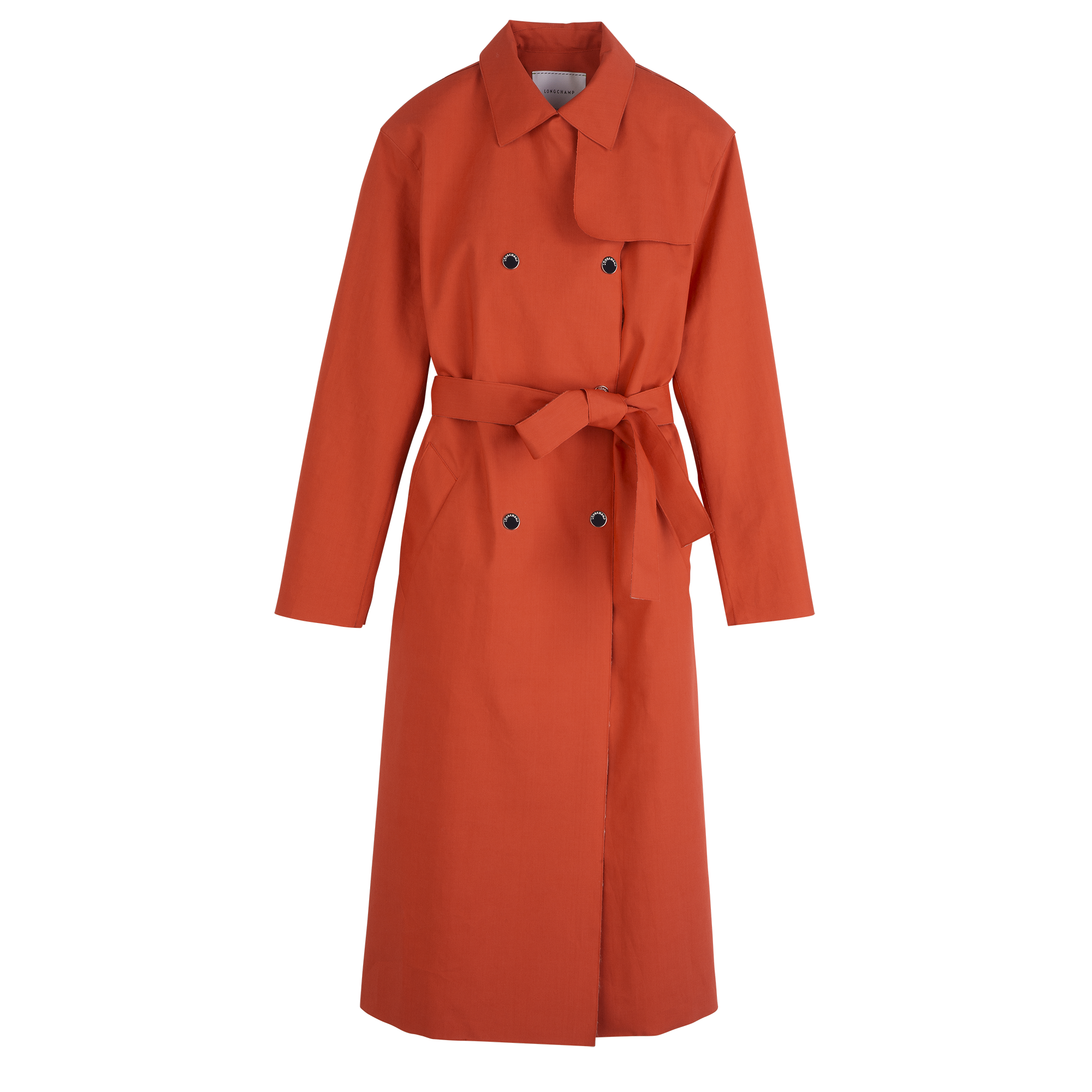 Trench coat / Red - Water-repellent technical canvas