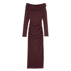Long dress / Burgundy - Crepe jersey