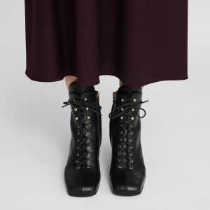 La Patineuse High heel low boots / Black - Leather