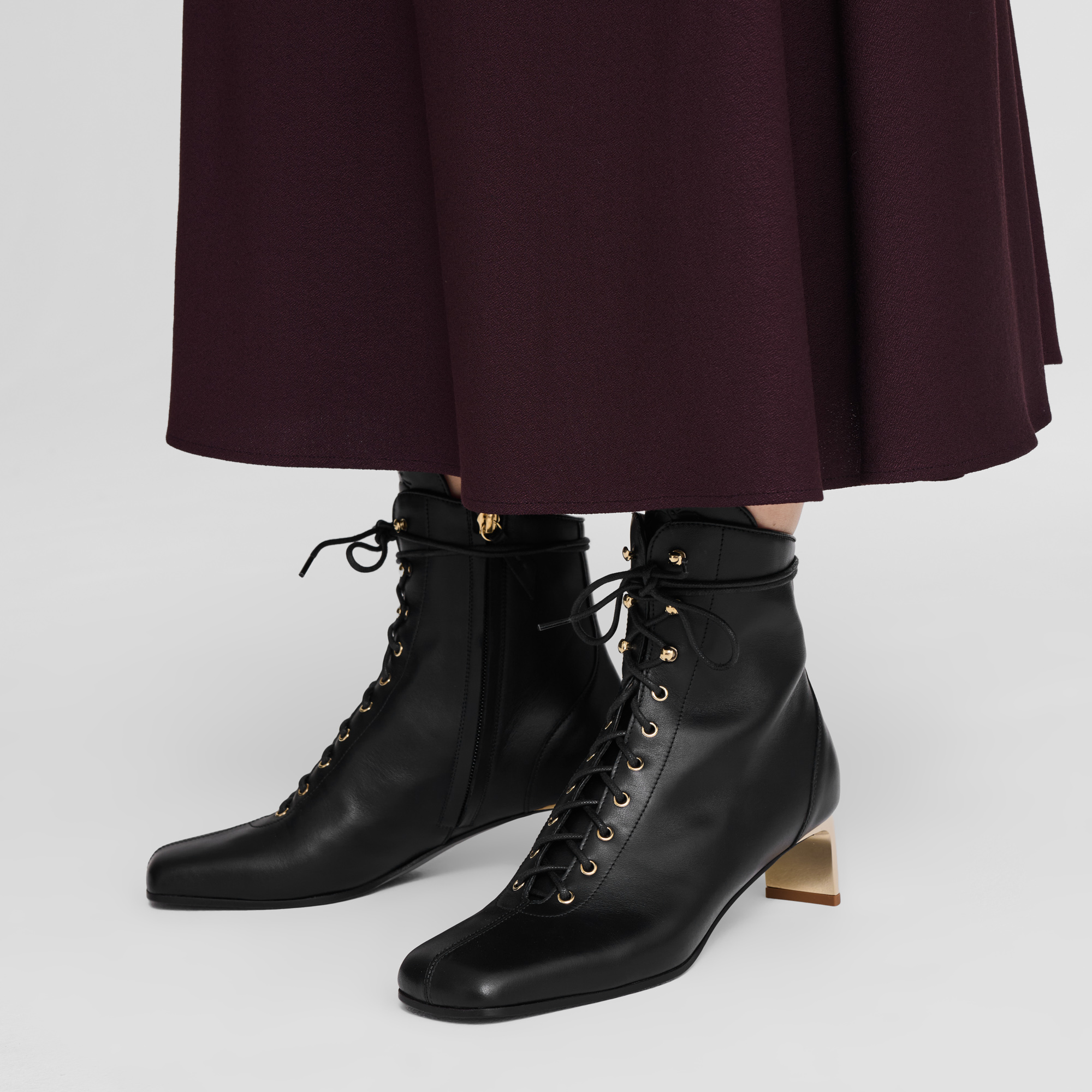 La Patineuse High heel low boots / White - Leather - Image 9