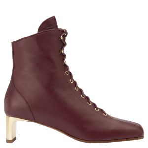 La Patineuse High heel low boots / Burgundy - Leather