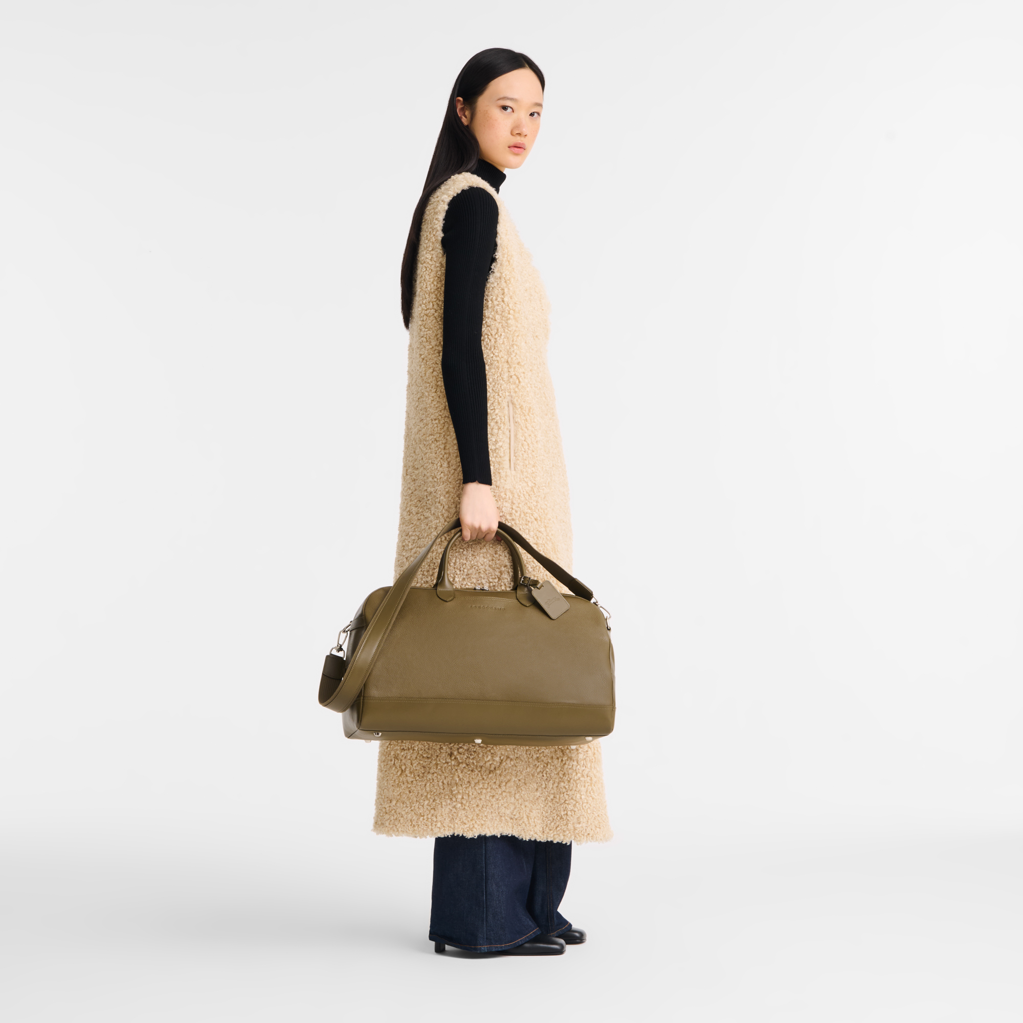 Le Foulonné L Travel bag / Caramel - Leather - Image 10