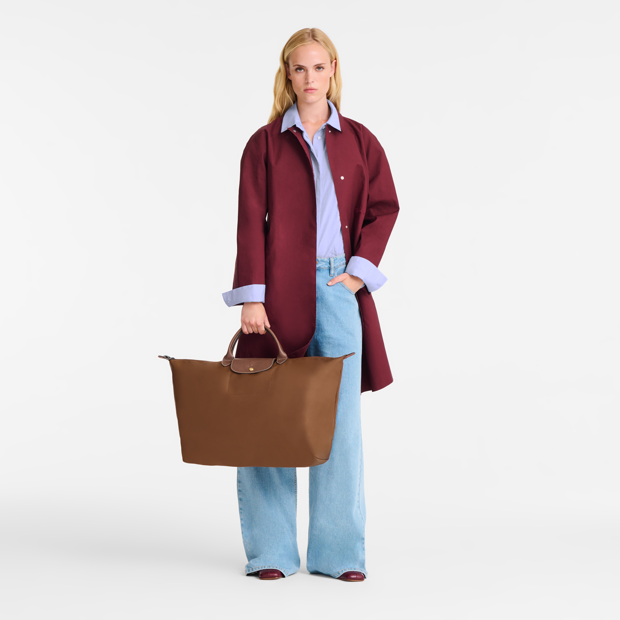 Le Pliage Original L Travel bag / Cognac - Recycled canvas - Image 2