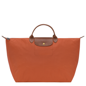 Le Pliage Original L Travel bag / Brick - Recycled canvas