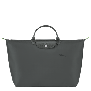 Le Pliage Green L Travel bag / Graphite - Recycled canvas