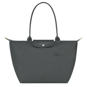 Le Pliage Green L Tote bag / Graphite - Recycled canvas