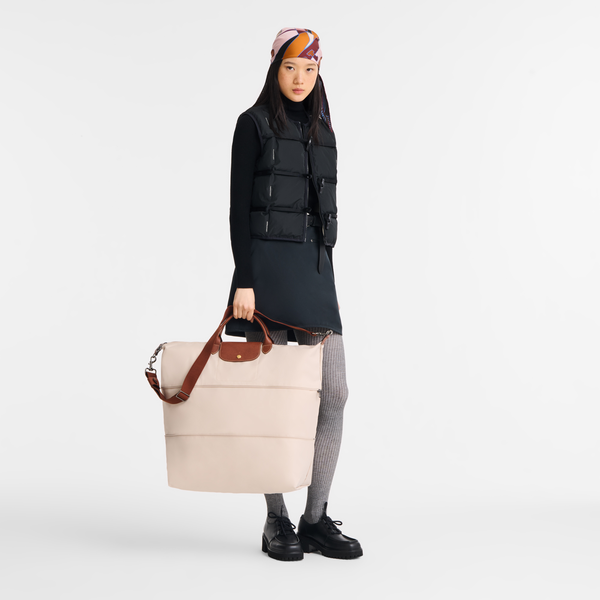 Le Pliage Original Travel bag expandable / British Green - Recycled canvas - Image 5