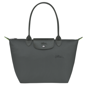 Le Pliage Green M Tote bag / Graphite - Recycled canvas